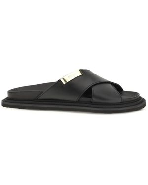 Moschino Leather Sandals - Black