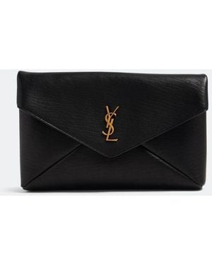 Saint Laurent Cassandre Large Envelope Pouch - Black
