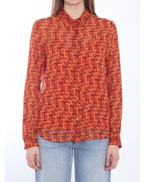 Gucci Printed Silk Blouse - Red