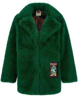 FARM Rio Faux Fur Graphic Patch - Green
