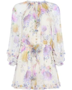 Zimmermann Cream Luna Ruffle Playsuit - White