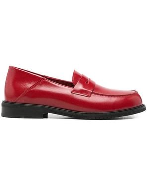 Poeve Loafers Penny-Bar Calf Leather - Red