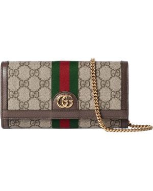 Gucci Gg Supreme Canvas Leather Wallet - Brown