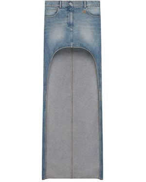 Courreges Denim Cotton Skirt - Gray