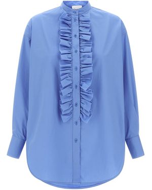 Nude Ruches Shirt - Blue
