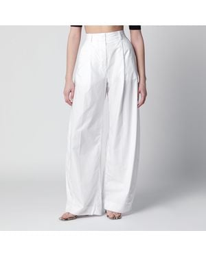THE LATEST Axel Pleated Wideleg Cotton Pants - White