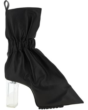 Rick Owens 'Pull On Cuffed Taquito' Ankle Boots - Black