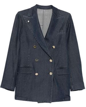L.B.M. 1911 Denim Double-Breasted Jacket - Blue