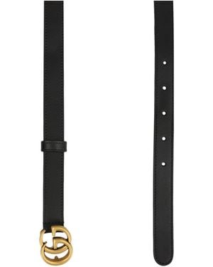 Gucci Gg Marmont Leather Belt - Black