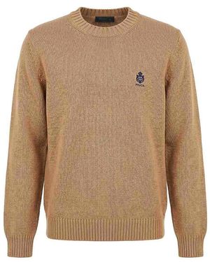 Prada Cotton Round-Neck - Natural