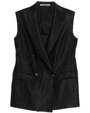 Tagliatore Double-Breasted Sleeveless Waistcoat - Black