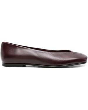 Alohas Squared Toe Leather Heels - White