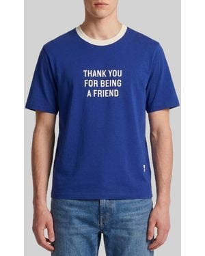 Ami Paris Printed Cotton T-Shirt - Blue