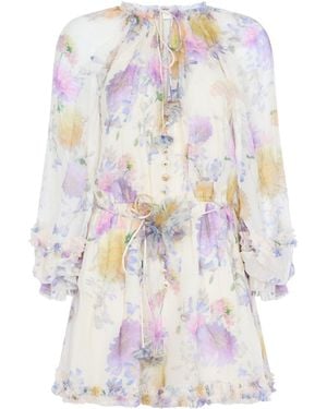 Zimmermann Cream Luna Ruffle Playsuit - White
