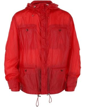 Ferragamo Hooded Windbreaker Jacket - Red