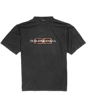 Balenciaga Bb Icon Stencil Medium Fit T-Shirt - Black