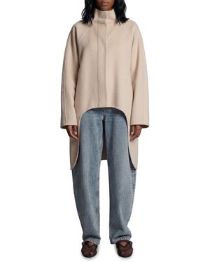 Alaïa Asymmetric Double-Face Cashmere Coat - Blue