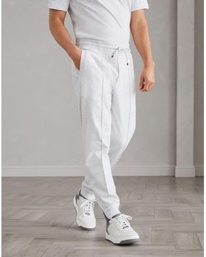 Brunello Cucinelli Pearl Cotton Blend Gym Pants - Gray