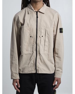 Stone Island Ripstop Cotton Overshirt - Natural