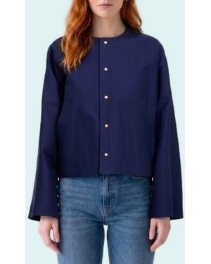 Celine Cotton Gabardine Cardigan Jacket - Blue