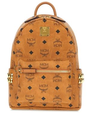 MCM Printed Canvas Mini Stark Backpack - Orange