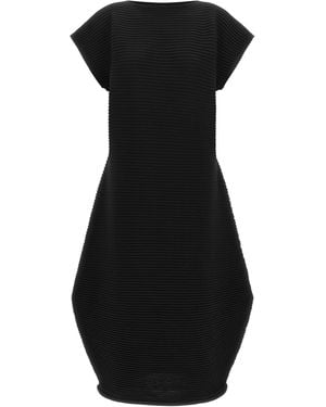 Pleats Please Issey Miyake 'Zig Zag Knit' Dress - Black