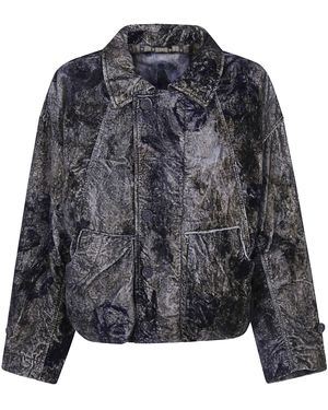 Ziggy Chen Velvet Aviator Jacket - Black