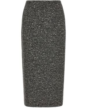 Valentino Garavani Chevron Bouclé Skirt - Gray
