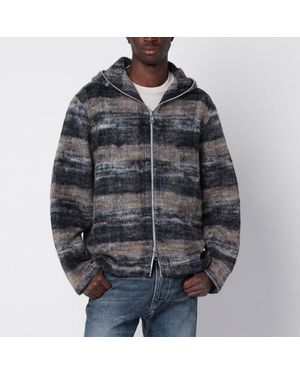 Our Legacy Wool Blend Checked Hoodie - Black