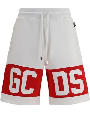 Gcds Sweat Shorts Band Logo - White