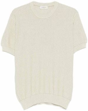 Piacenza Cashmere Short Sleeve Crew-Neck Sweater - White