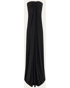 Ferragamo Draped Strapless Dress - White