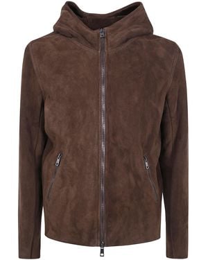 Giorgio Brato Short Hooded Shearling - Brown