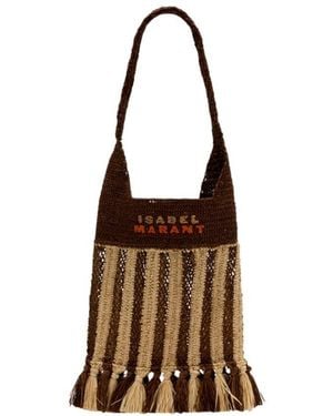 Isabel Marant Raffia Crossbody Bag - Brown