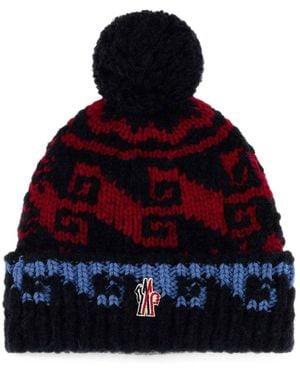 Moncler "Grenoble" Berretto Con Pon Pon - Red