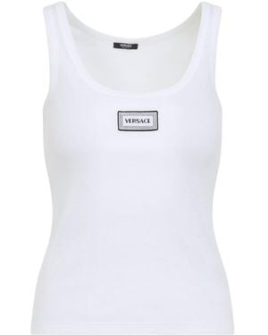 Versace Tank Top With Logo - White