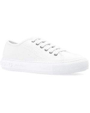 Ferragamo Mediterr Canvas Low Sneakers - White