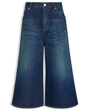Alaïa Denim Palazzo Shorts - Blue