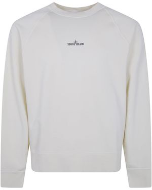 Stone Island Round Neck Sweatshirt - White