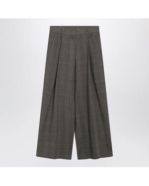 Dries Van Noten Cement Wideleg Wool Pants - Gray