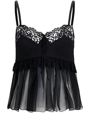 Chloé Silk Crêpe Lingerie Top - Black