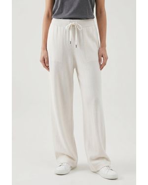 Brunello Cucinelli Off Wool Silk Wide Pants - White