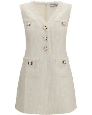 Self-Portrait Dress Bouclé Mini - Natural