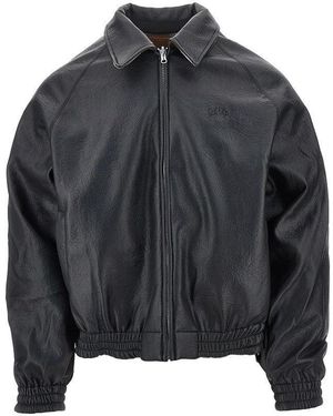 ARTEFACT Faux Leather And Flannel Reversible Jacket - Black