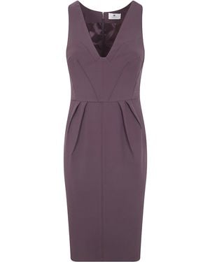 Elisabetta Franchi Midi Evening Dress - Purple