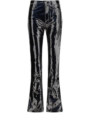 Fiorucci Pants Straight Fit Vinyl - Black