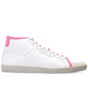 Saint Laurent Mid-Top Logo Sneakers For - White
