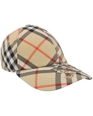 Burberry Mh Check Altered Fit Baseball Hat - Natural