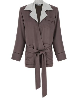 The Attico Dressing Gown Blazer - Brown