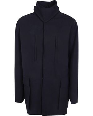 Rick Owens "Collared Mac" Jacket - Blue